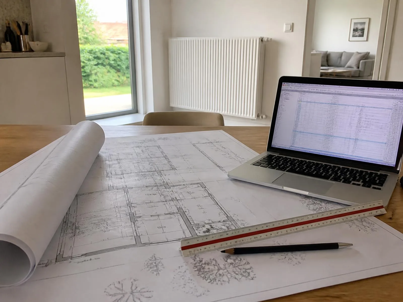 Bouwplannen en technische gegevens voor een warmteverliesberekening